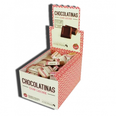 Chocolatinas con leche estuche x50 unidades COLONIAL