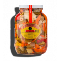 Pickles mixtos frasco plastico 2 kg. HOR VIN DUL