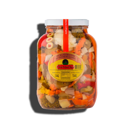 Pickles mixtos frasco plastico 2 kg. HOR VIN DUL