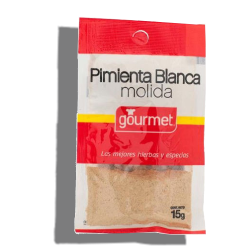 Pimienta blanca en grano bolsa 1 kg.