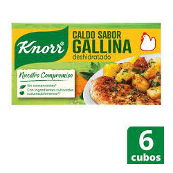 CALDOS KNORR sabor gallina 24 estuches x 2 cubos ,19 grs.