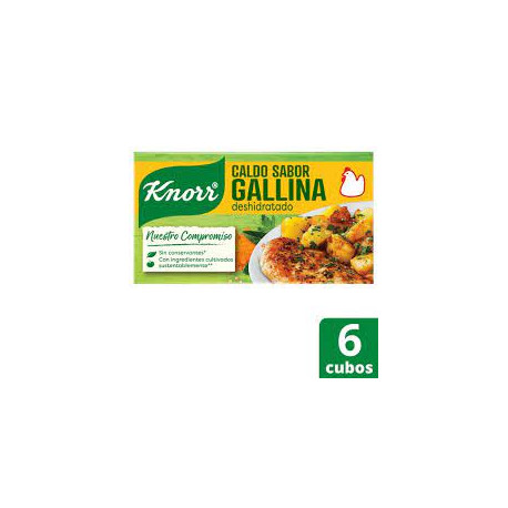 CALDOS KNORR sabor gallina 24 estuches x 2 cubos ,19 grs.