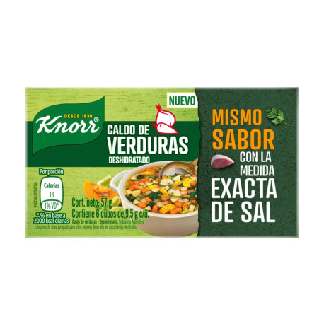 CALDOS KNORR sabor Verdura 60 estuches x 6 cubos 19 grs.